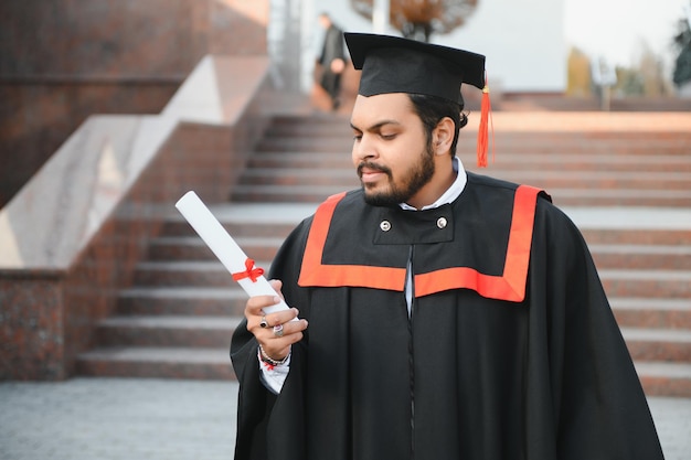 Portrait of indian graduate student