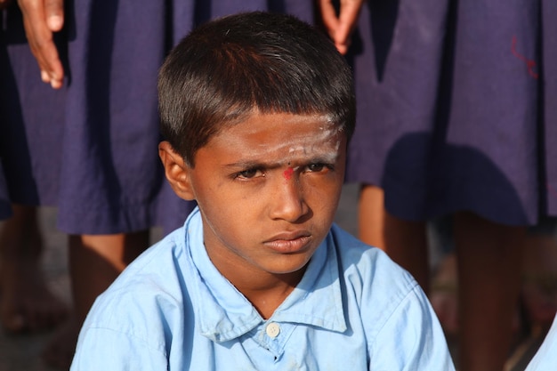 Portrait of an Indian schoolboy. India