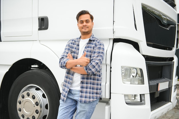 Portrait of a indian truck driver