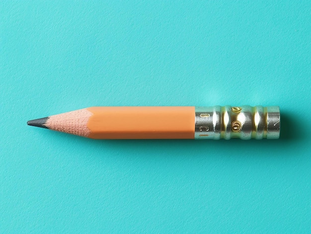 portrait of an isolated pencil eraser on a flat color background