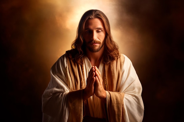 Portrait of Jesus Christ Faith in God Christian theme AI generated