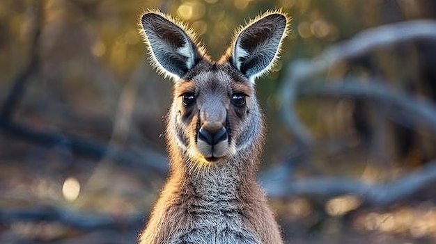 portrait kangaroo in the wild Generative Ai