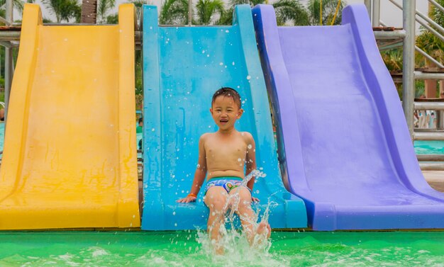 Portrait of a kid  in a swimming pool