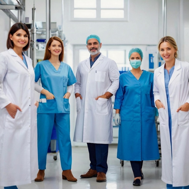 Photo portrait of the leading members of the medical center doctor team members