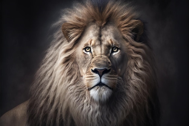 Portrait of a lion digital illustration painting artwork