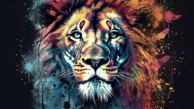 Portrait of a Lion in Generative AI paints