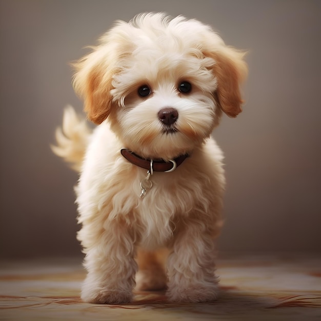 Portrait of a little cute puppy generated ai