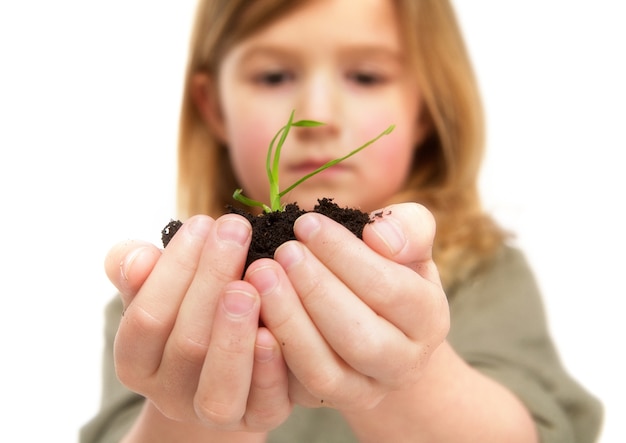 Portrait of a Little Girl Holding Life in Hands