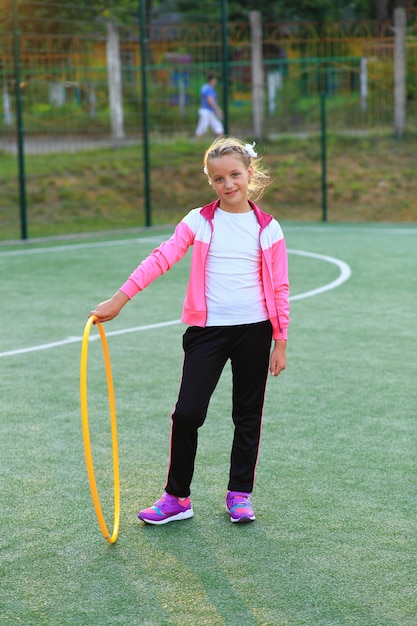 Portrait of little girl on the playground