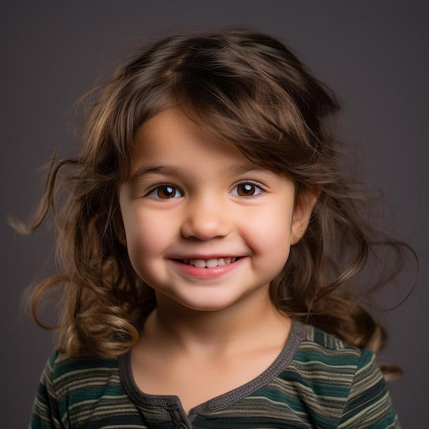 portrait of a little girl with curly hair