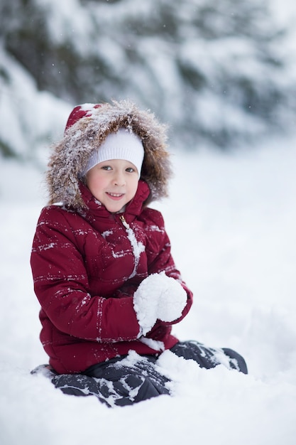 portrait of a little girl in the woods