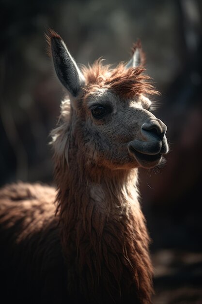 Portrait of Llama Dramatic and Cinematic Lighting Photography Generative AI