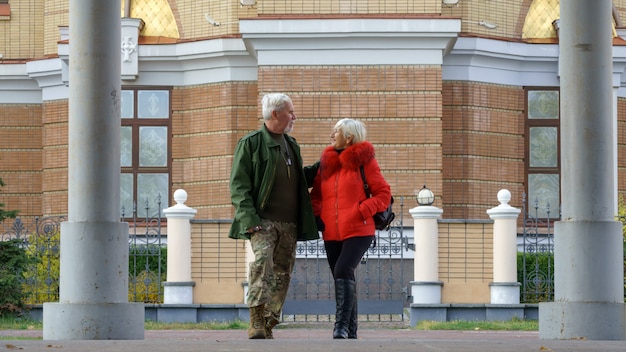 Portrait of a loving elderly couple 