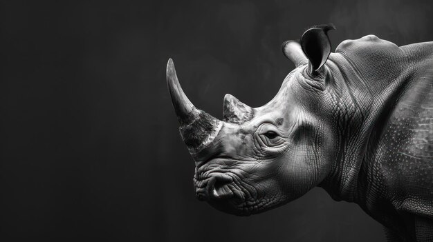 Photo portrait of a majestic rhino