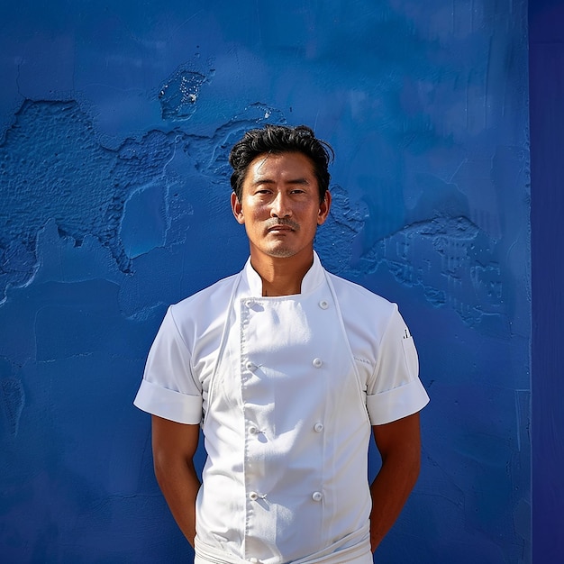 Portrait of a Male Chef in White Chef Vest