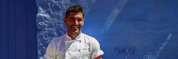 Portrait of a Male Chef in White Chef Vest