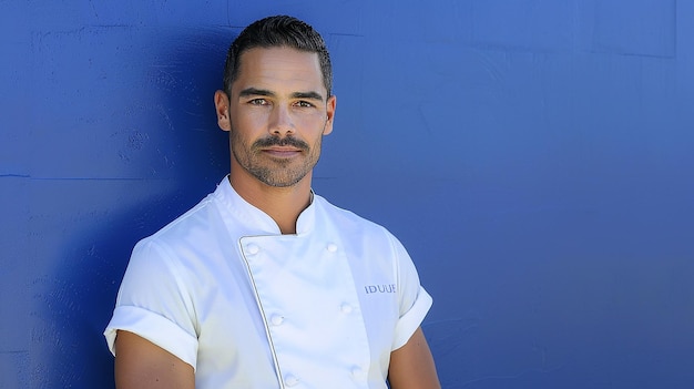 Portrait of a Male Chef in White Chef Vest