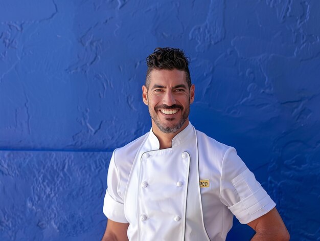 Portrait of a Male Chef in White Chef Vest