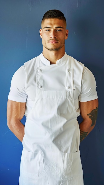 Portrait of a Male Chef in White Chef Vest