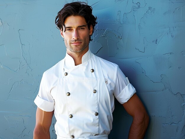 Portrait of a Male Chef in White Chef Vest