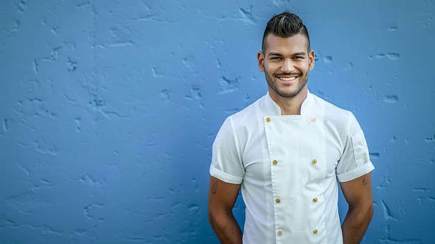 Portrait of a Male Chef in White Chef Vest