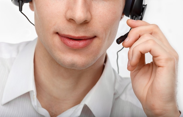 Portrait of male customer service representative or operator