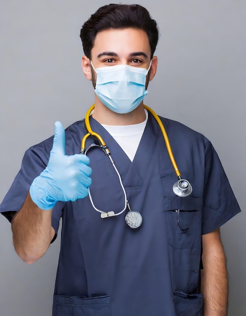 Portrait male doctor with white background