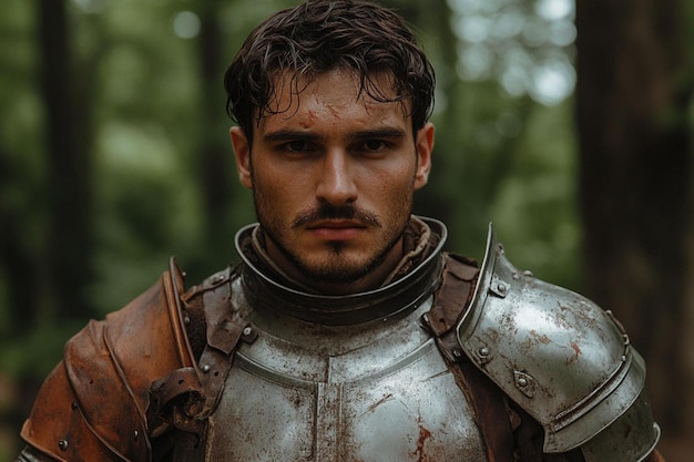 Photo portrait of male warrior during medieval times