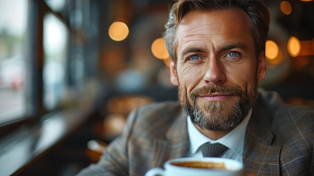 Portrait of a Man in a Cafe