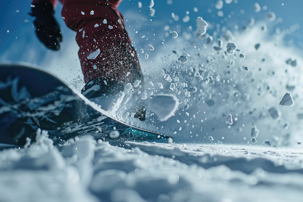 Portrait of a Man Snowboarding in Action Capturing the Excitement