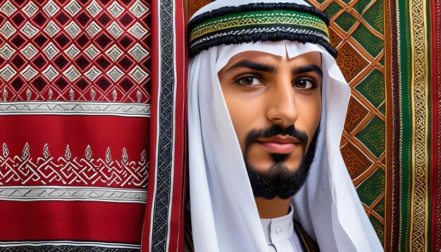 Photo portrait of a man in traditional arab clothing