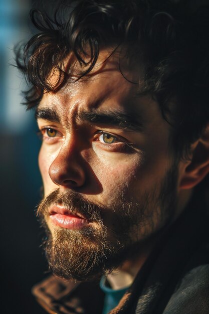 Portrait of a man with a beard on a dark background