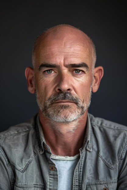 Portrait of a middleaged man against a dark background