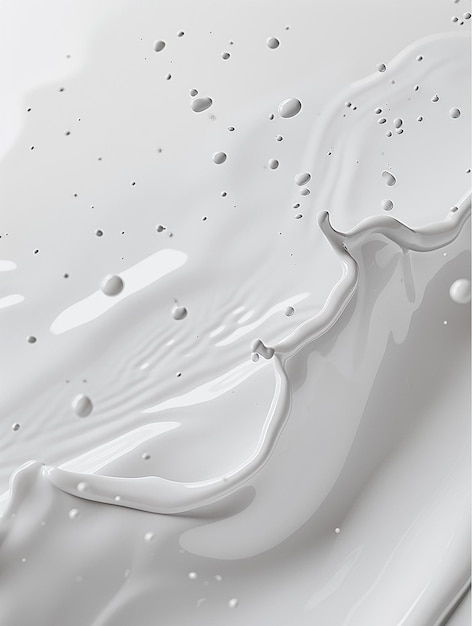 Portrait of Milk Splashes Realistic Composition with Isolated Image of Spluttering White