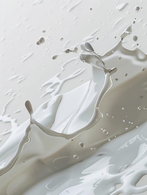 Portrait of Milk Splashes Realistic Composition with Isolated Image of Spluttering White