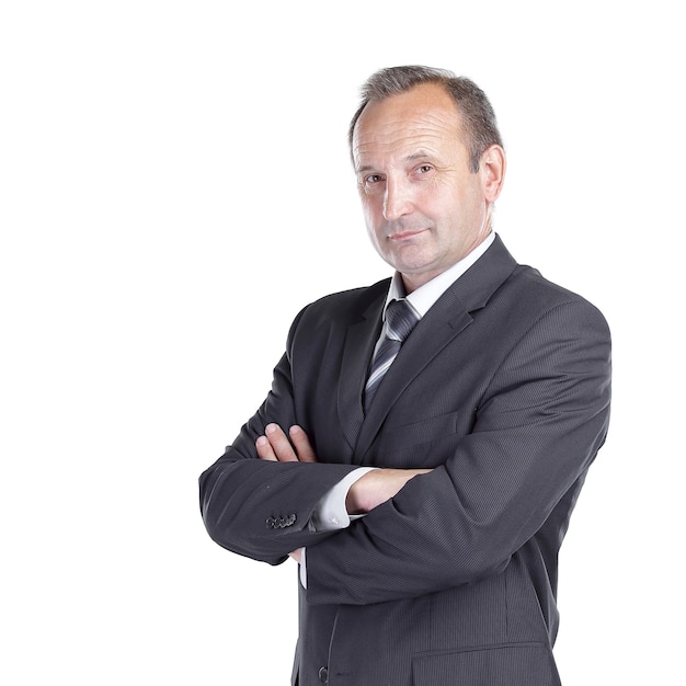 Portrait of a modern businessman isolated on a light background .photo with copy space