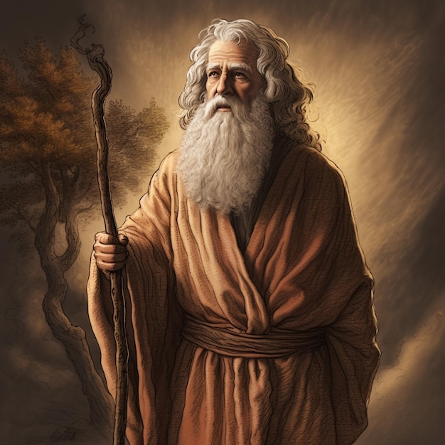 Portrait of Moses Ai generated illustration