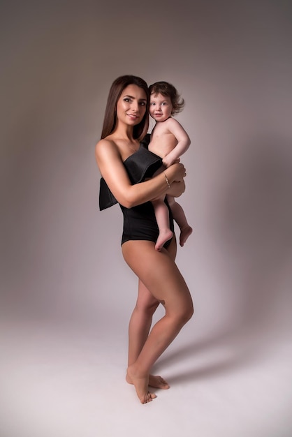 Portrait of mother and daughter closeup