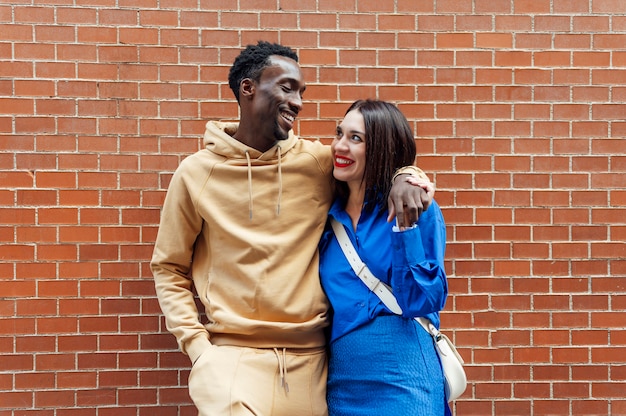 Portrait of multiethnic couple smiling