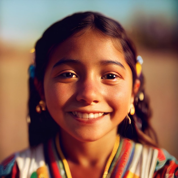 Portrait of native american teenager girl