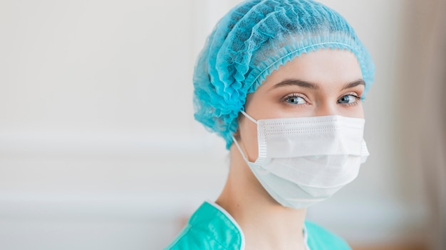 Portrait nurse with medical mask