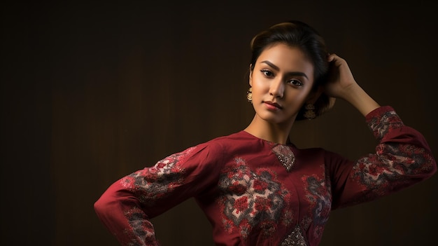 Photo portrait_of_a_young_woman_wearing_javanese_kebaya