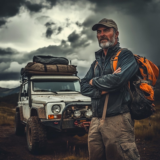 Photo portrait of an offroad adventurer