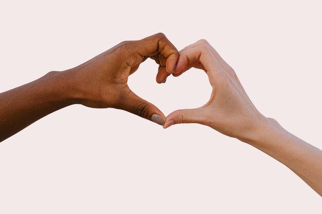 Portrait ofHand of caucasian young man, Woman's hand holding something, on white background.