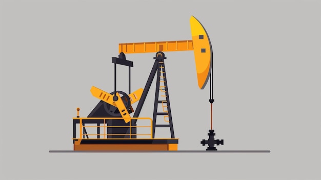 Portrait of Oil Pump on Gray Flat Color Background