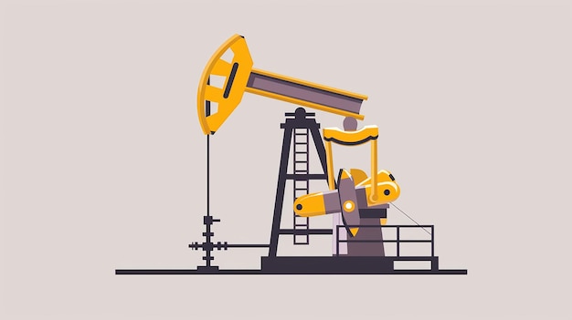 Portrait of Oil Pump on Light Gray Flat Color Background