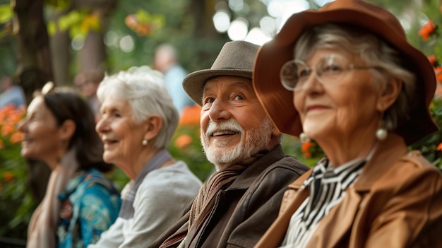 Portrait of old people enjoying