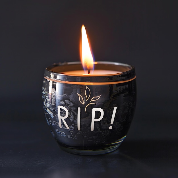 Portrait of One Candle Resting in Peace in Pewter