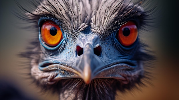 Portrait of a ostrich closeup