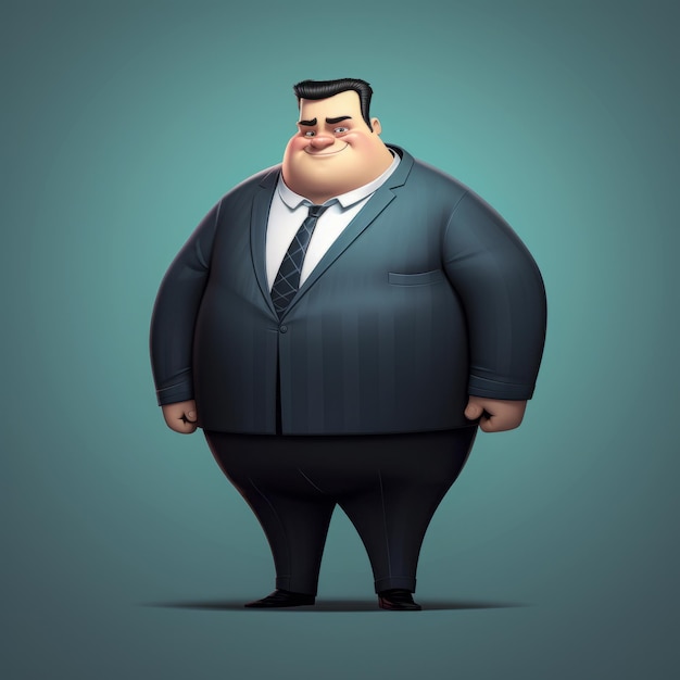 portrait of overweight Caucasian manager generated with ai